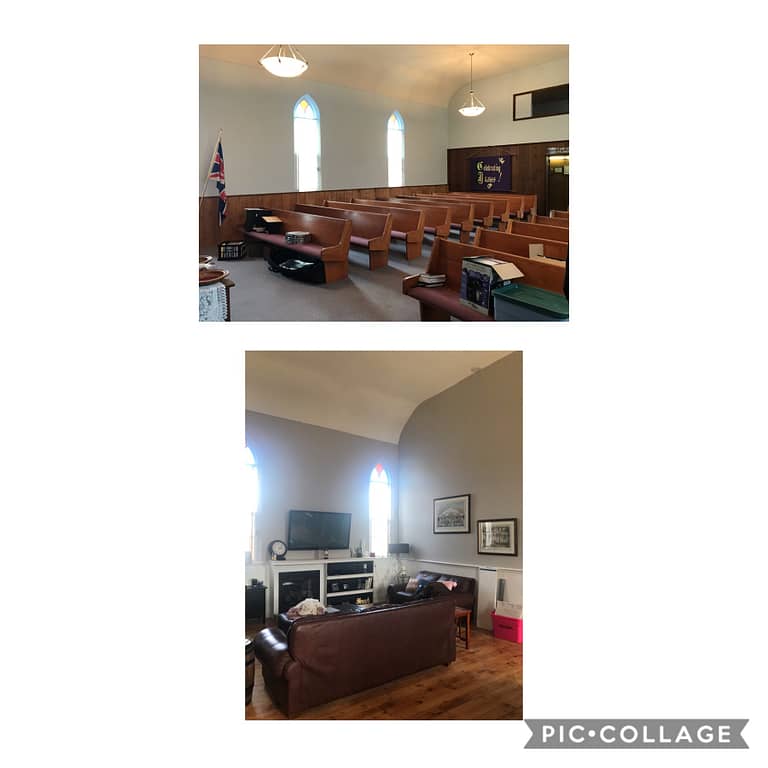 before and after of living room