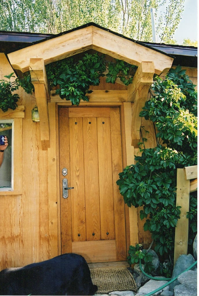New covered front door for cabin..