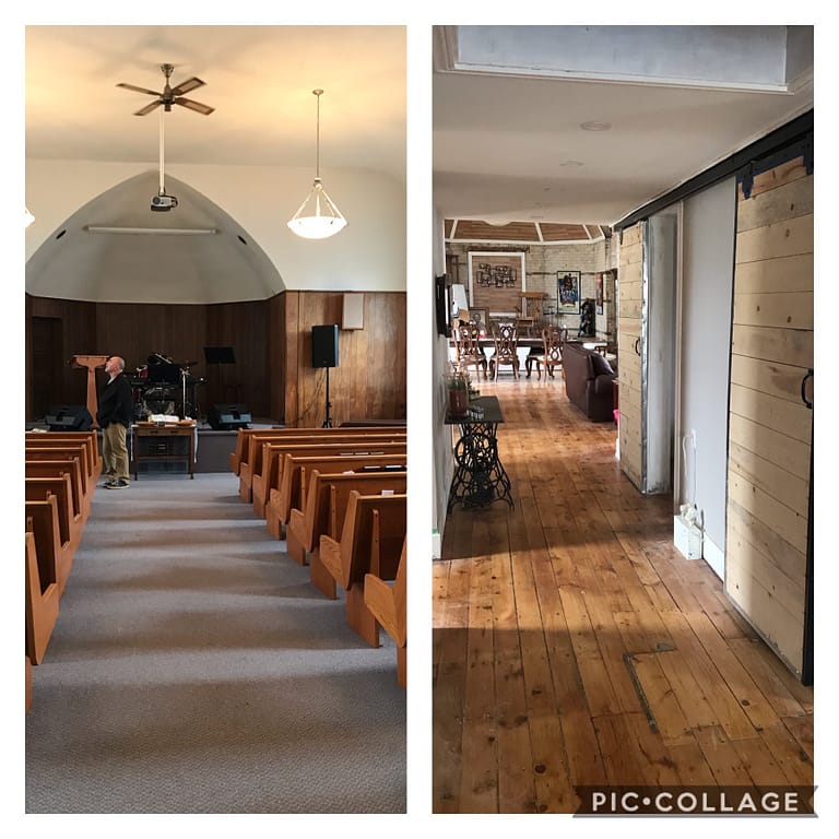 Before and after of hallway
