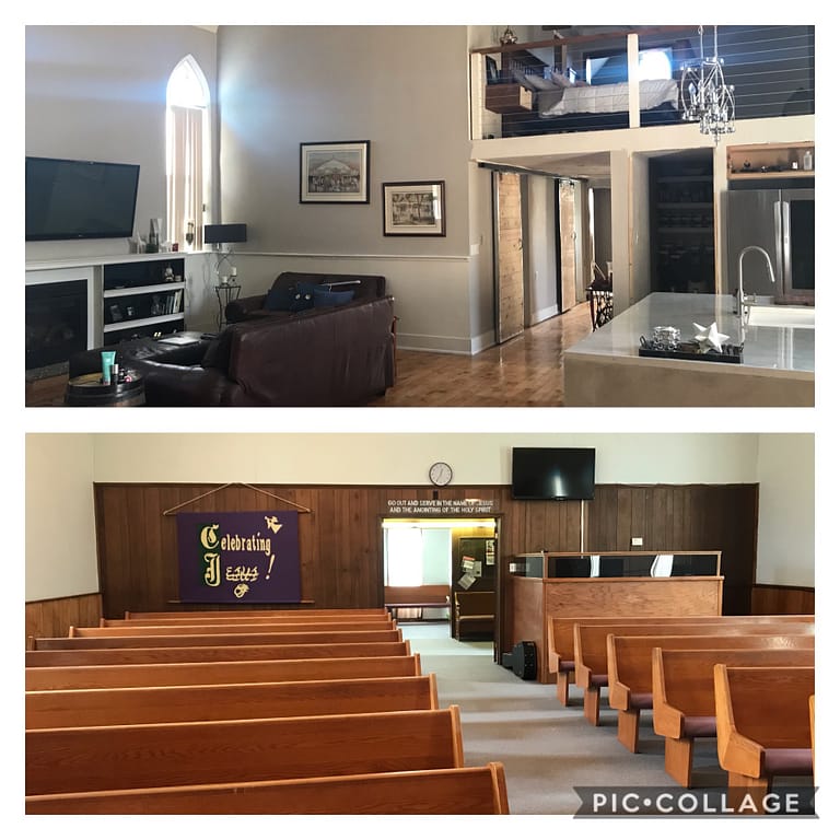 before and after inside church renovation
