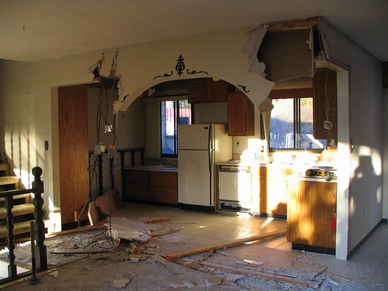 Tearing out the old kitchen